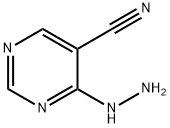 5-Pyrimidinecarbonitrile, 4-hydrazino- (8CI) Structure