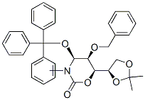 2H-1,3-Oxazin-2-one, 6-(2,2-dimethyl-1,3-dioxolan-4-yl)tetrahydro-5-(phenylmethoxy)-4-(triphenylmethoxy)methyl-, 4S-4.alpha.,5.alpha.,6.beta.(S*)-,163707-59-3,结构式