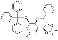 2H-1,3-Oxazin-2-one, 6-(2,2-dimethyl-1,3-dioxolan-4-yl)tetrahydro-5-(phenylmethoxy)-4-(triphenylmethoxy)methyl-, 4S-4.alpha.,5.alpha.,6.beta.(S*)- Structure