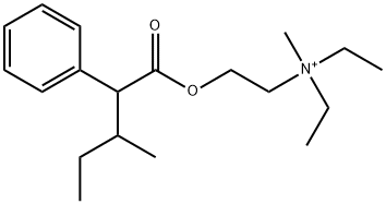 Ammonium, diethyl(2-hydroxyethyl)methyl-, 3-methyl-2-phenylvalerate (ester) (8CI) Structure