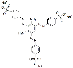 trisodium 4,4',4''-[(2,4-diaminobenzene-1,3,5-triyl)tris(azo)]tris[benzenesulphonate] Structure