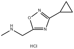 [(3-Cyclopropyl-1,2,4-oxadiazol-5-yl)-methyl]methylamine hydrochloride Structure