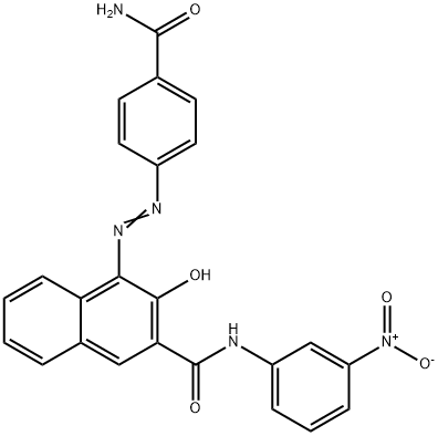 2-Naphthalenecarboxamide, 4-4-(aminocarbonyl)phenylazo-3-hydroxy-N-(3-nitrophenyl)- Structure