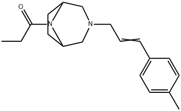 3-[3-(p-メチルフェニル)アリル]-8-プロピオニル-3,8-ジアザビシクロ[3.2.1]オクタン 化学構造式