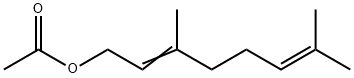 3,7-ジメチル-2,6-オクタジエニル=アセタート 化学構造式