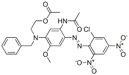 N-[5-[[2-(乙酰氧基)乙基](苯甲基)氨基]-2-[(2-氯-4,6-二硝基苯基)偶氮]-4-甲氧基苯基]乙酰胺, 16421-40-2, 结构式