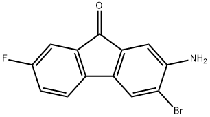 2-amino-3-bromo-7-fluoro-fluoren-9-one Struktur