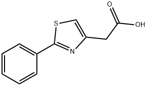 (2-フェニル-1,3-チアゾール-4-イル)酢酸 化学構造式
