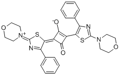 1,3-Bis(2-morpholino-4-phenyl-1,3-thiazol-5-yl)-2-oxo-cyclobutenylium-4-olate Structure