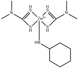 (cyclohexylamine)bis(dimethyldithiocarbamato-S,S')zinc Structure