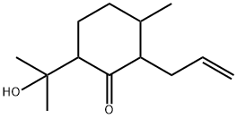 Cyclohexanone,  6-(1-hydroxy-1-methylethyl)-3-methyl-2-(2-propenyl)-  (9CI) 化学構造式