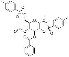 .alpha.-D-Glucopyranoside, methyl, 4-acetate 3-benzoate 2,6-bis(4-methylbenzenesulfonate) 化学構造式