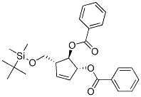 3-Cyclopentene-1,2-diol, 5-(1,1-dimethylethyl)dimethylsilyloxymethyl-, dibenzoate, 1R-(1.alpha.,2.beta.,5.beta.)- 化学構造式