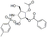Benzenesulfonamide, N-3-(acetyloxy)-4-(benzoyloxy)-5-hydroxy-2-(hydroxymethyl)cyclopentyl-4-methyl-, 1S-(1.alpha.,2.beta.,3.alpha.,4.beta.,5.alpha.)- 结构式