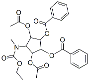 Carbamic acid, 2-(acetyloxy)-5-(acetyloxy)methyl-3,4-bis(benzoyloxy)cyclopentyl-, ethyl ester, 1S-(1.alpha.,2.alpha.,3.beta.,4.alpha.,5.beta.)-,165375-28-0,结构式
