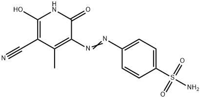 p-[(5-cyano-2,6-dihydroxy-4-methyl-3-pyridyl)azo]benzenesulphonamide ,16539-99-4,结构式