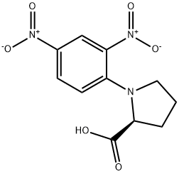 N-(2,4-ジニトロフェニル)-L-プロリン 化学構造式