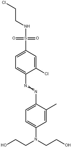 4-[[4-[bis(2-hydroxyethyl)amino]-o-tolyl]azo]-3-chloro-N-(2-chloroethyl)benzenesulphonamide,16558-32-0,结构式