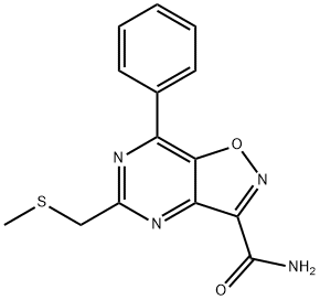 3-Carbamido-5-(methylthiomethyl)-7-phenylisoxazolo(4,5-d)pyrimidine Structure