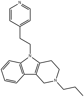 2,3,4,5-Tetrahydro-2-propyl-5-[2-(4-pyridyl)ethyl]-1H-pyrido[4,3-b]indole 结构式