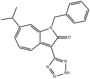 10-benzyl-3-propan-2-yl-8-(2H-tetrazol-5-yl)-10-azabicyclo[5.3.0]deca- 1,3,5,7-tetraen-9-one Structure