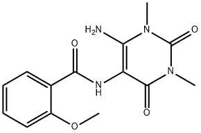 Benzamide,  N-(6-amino-1,2,3,4-tetrahydro-1,3-dimethyl-2,4-dioxo-5-pyrimidinyl)-2-methoxy- 结构式
