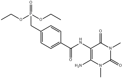 Phosphonic  acid,  [[4-[[(6-amino-1,2,3,4-tetrahydro-1,3-dimethyl-2,4-dioxo-5-pyrimidinyl)amino]carbonyl]phenyl]methyl]-,  diethyl  ester  (9CI),166115-75-9,结构式