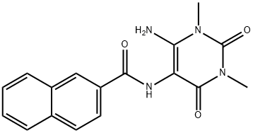 2-Naphthalenecarboxamide,  N-(6-amino-1,2,3,4-tetrahydro-1,3-dimethyl-2,4-dioxo-5-pyrimidinyl)- Structure