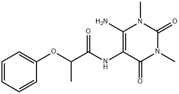 Propanamide,  N-(6-amino-1,2,3,4-tetrahydro-1,3-dimethyl-2,4-dioxo-5-pyrimidinyl)-2-phenoxy- 结构式