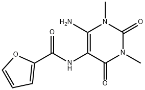 2-Furancarboxamide,  N-(6-amino-1,2,3,4-tetrahydro-1,3-dimethyl-2,4-dioxo-5-pyrimidinyl)- Struktur