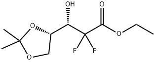 2-DEOXY-2,2-DIFLUORO-4,5-O-(1-METHYLETHYLIDENE)-L-ERYTHRO-PENTONIC ACID, ETHYL ESTER 化学構造式