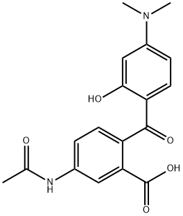 4'-ACETAMIDO-2'-CARBOXY-4-DIMETHYLAMINO-2-HYDROXYBENZOPHENONE 化学構造式