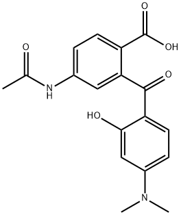 5Acetamido-2carboxy-4-dimethylamino-2-hydroxybenzophenone Struktur