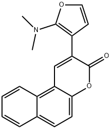 3H-Naphtho[2,1-b]pyran-3-one,  2-[2-(dimethylamino)-3-furanyl]- Structure