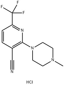 1-[3-cyano-6-(trifluoromethyl)-2-pyridinyl]-4-methylhexahydropyrazin-4-ium chloride,166451-06-5,结构式