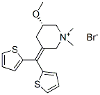 Piperidinium, 3-(di-2-thienylmethylene)-5-methoxy-1,1-dimethyl-, bromide, (S)- 化学構造式