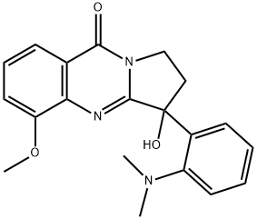 Pyrrolo[2,1-b]quinazolin-9(1H)-one,  3-[2-(dimethylamino)phenyl]-2,3-dihydro-3-hydroxy-5-methoxy- Structure
