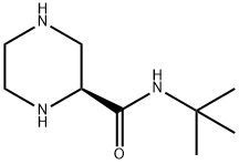(S)-(-)-2-T-ブチル-2-ピペラジンカルボキサミド 化学構造式