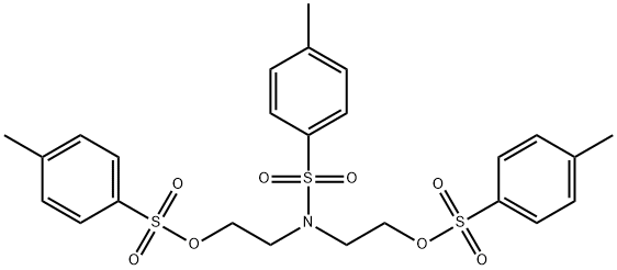 N,N-ビス[2-(p-トリルスルホニルオキシ)エチル]-p-トルエンスルホンアミド 化学構造式