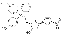 1-(5-O-(DIMETHOXYTRITYL)-BETA-D-2-DEOXYRIBOFURANOSYL)-3-NITROPYRROLE Struktur