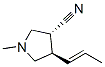 3-Pyrrolidinecarbonitrile,1-methyl-4-(1-propenyl)-,[3alpha,4beta(E)]-(9CI) Structure