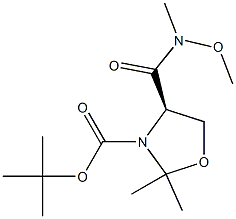 (R)-4-(甲氧基(甲基)酰胺基)-2,2-二甲基恶唑啉-3-叔丁酯,167102-62-7,结构式