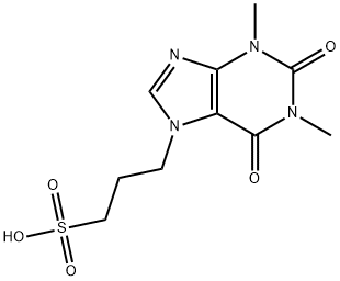 1,2,3,6-四氢-1,3-二甲基-2,6-二氧代-7H-嘌呤-7-丙烷磺酸, 1672-28-2, 结构式