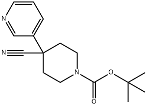 1-N-BOC-4-(3-PYRIDYL)PIPERIDINE-4-CARBONITRILE 化学構造式