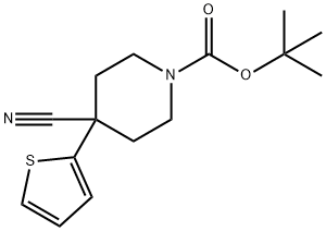 1-N-BOC-4-(2-THIENYL)PIPERIDINE-4-CARBONITRILE,167263-68-5,结构式