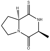 Pyrrolo[1,2-a]pyrazin-4(1H)-one, hexahydro-3-methyl-1-thioxo-, (3S-trans)- (9CI) 化学構造式