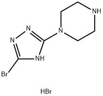1-(3-溴-1H-1,2,4-三唑-5-基)哌嗪氢溴酸盐 结构式