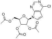 4-氯-7-(2,3,5-三-O-乙酰基-Β-D-呋喃核糖基)-7H-吡咯并[2,3-D]嘧啶 结构式