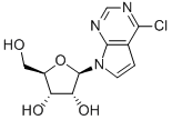 6-氯-7-脱氮-9-(Β-D-呋喃核糖基)嘌呤 结构式