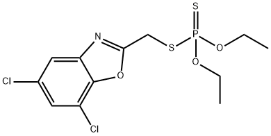 ジチオりん酸S-[(5,7-ジクロロベンゾオキサゾール-2-イル)メチル]O,O-ジエチル 化学構造式